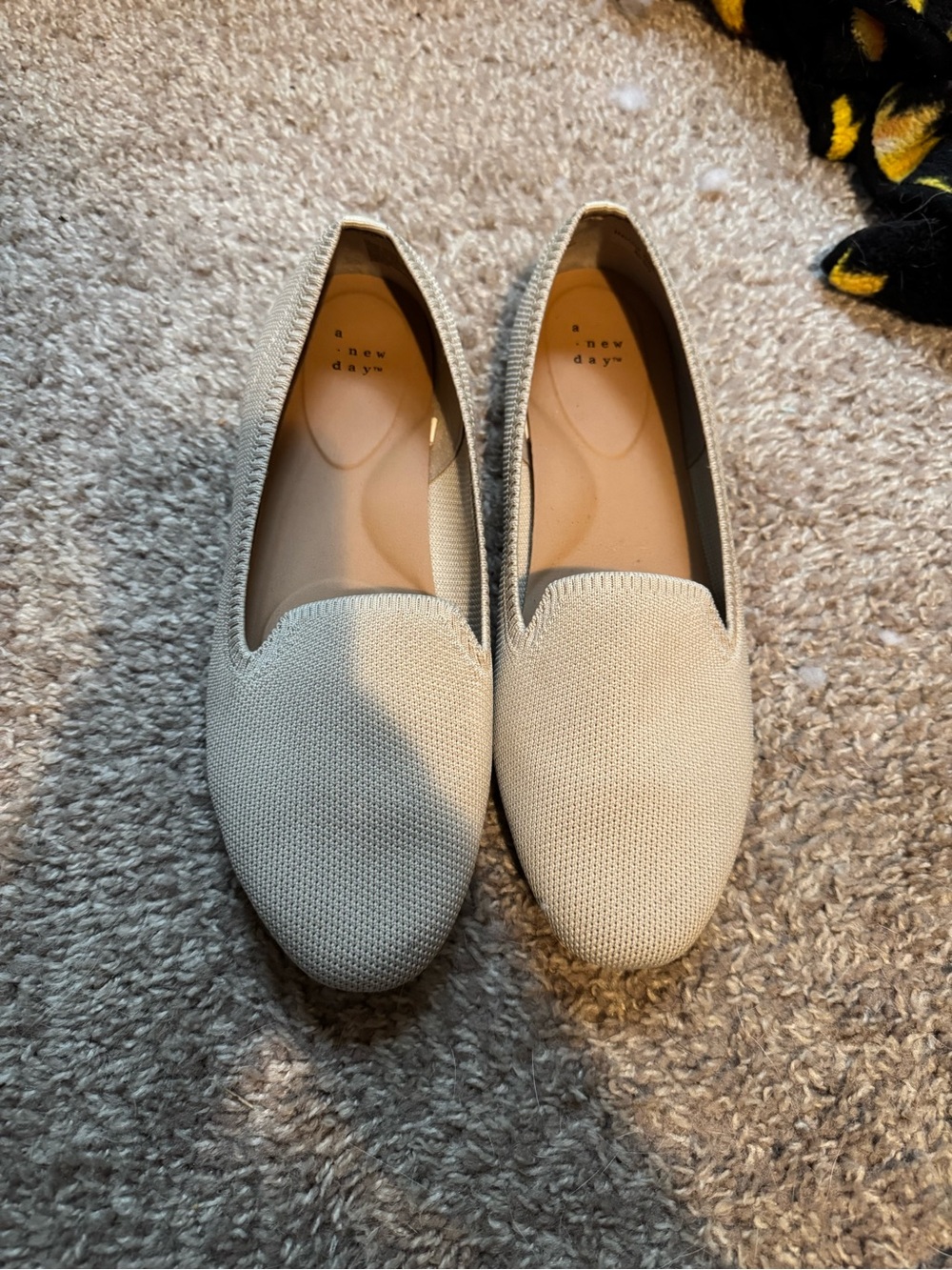 a new day Women's Knit Slip-On Loafers in Cream